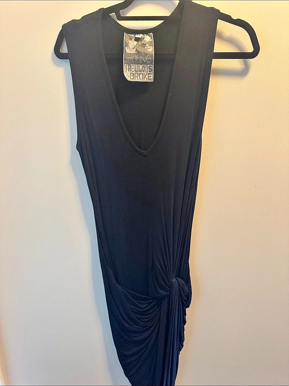 Young Fabulous & Broke Ruched Maxi Dress Black XS